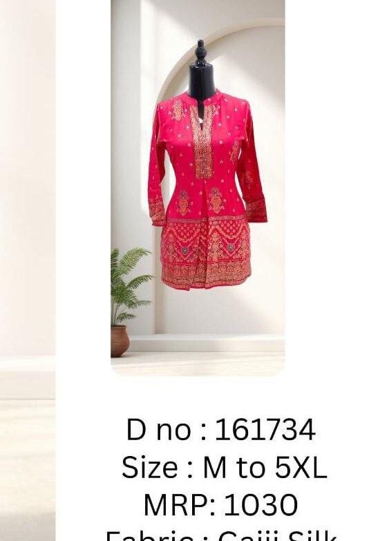 TUNIC GAJJI SILK KURTI PINK