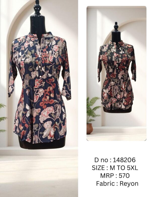 TUNIC REYON BLACK KURTI