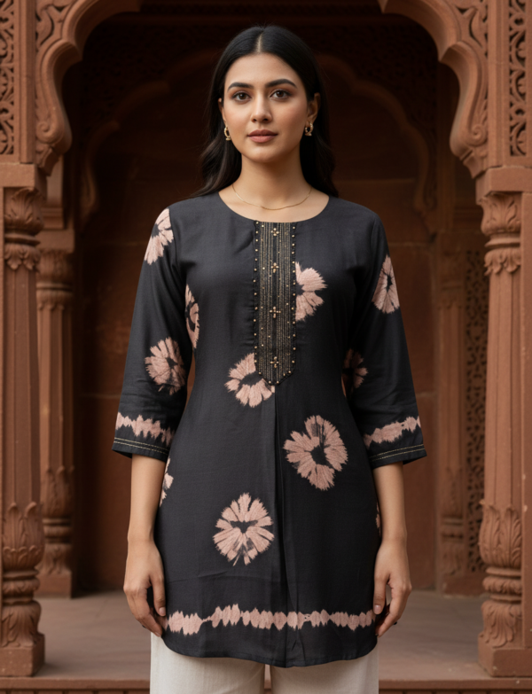 TUNIC GAJJI SILK KURTI BLACK