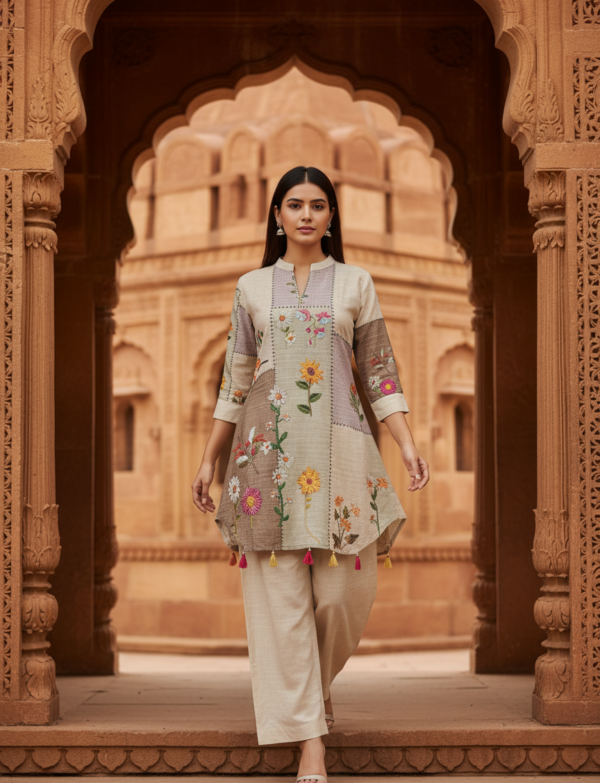 Co-ord set Khadi Grey/Sliver Tone